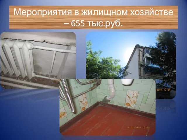 Мероприятия в жилищном хозяйстве – 655 тыс.руб.