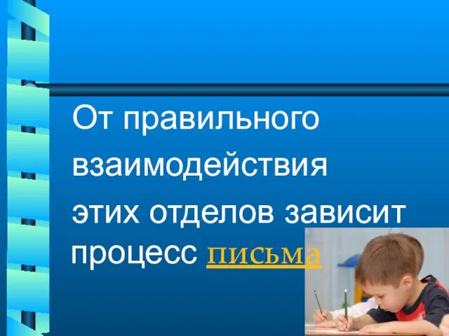 От правильного взаимодействия этих отделов зависит процесс письма