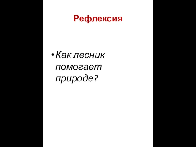 Рефлексия Как лесник помогает природе?