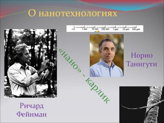 Ричард Фейнман Норио Танигути О нанотехнологиях «нано» - карлик