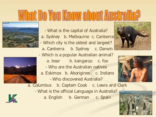 What Do You Know about Australia? - What is the capital of