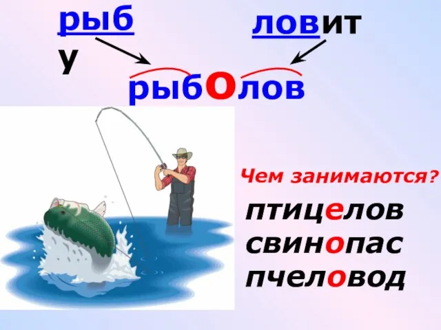 птицелов свинопас пчеловод Чем занимаются? рыбу ловит