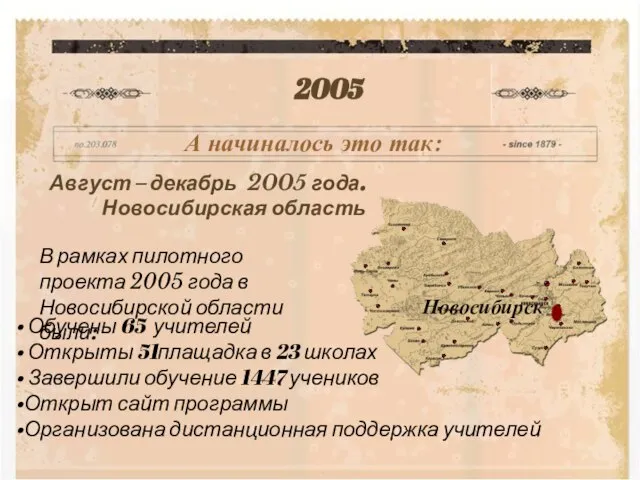 Август – декабрь 2005 года. Новосибирская область 2005 А начиналось это так: