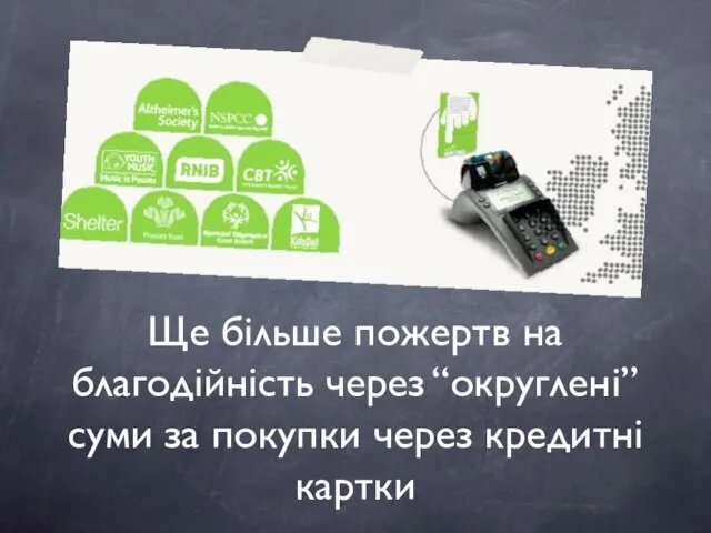 Ще більше пожертв на благодійність через “округлені” суми за покупки через кредитні картки