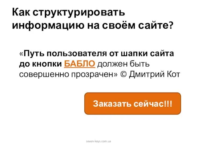 Как структурировать информацию на своём сайте? «Путь пользователя от шапки сайта до