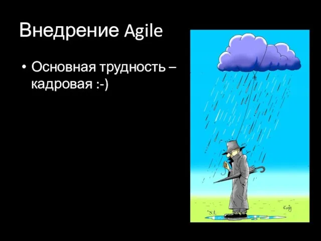 Внедрение Agile Основная трудность – кадровая :-)