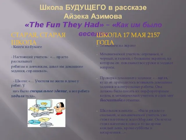 Школа БУДУЩЕГО в рассказе Айзека Азимова «The Fun They Had» – «Как