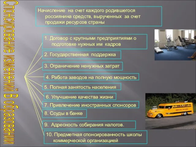 4. Работа заводов на полную мощность 6. Улучшение качества жизни 9. Адресность