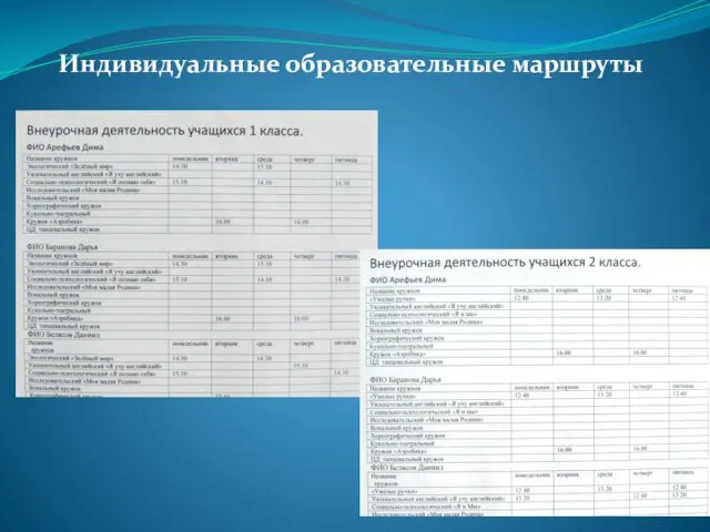 Индивидуальные образовательные маршруты