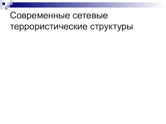 Современные сетевые террористические структуры
