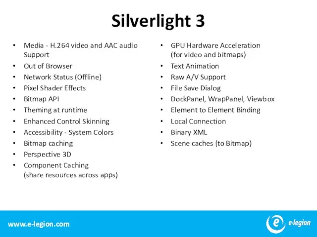 Silverlight 3 Media - H.264 video and AAC audio Support Out of