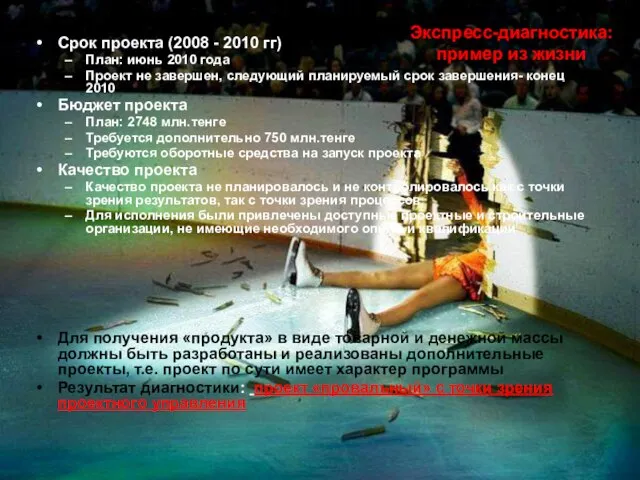 Срок проекта (2008 - 2010 гг) План: июнь 2010 года Проект не