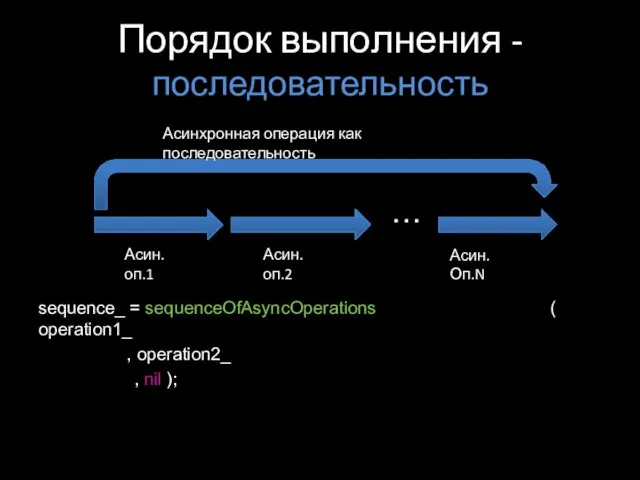 Порядок выполнения - последовательность sequence_ = sequenceOfAsyncOperations ( operation1_ , operation2_ ,