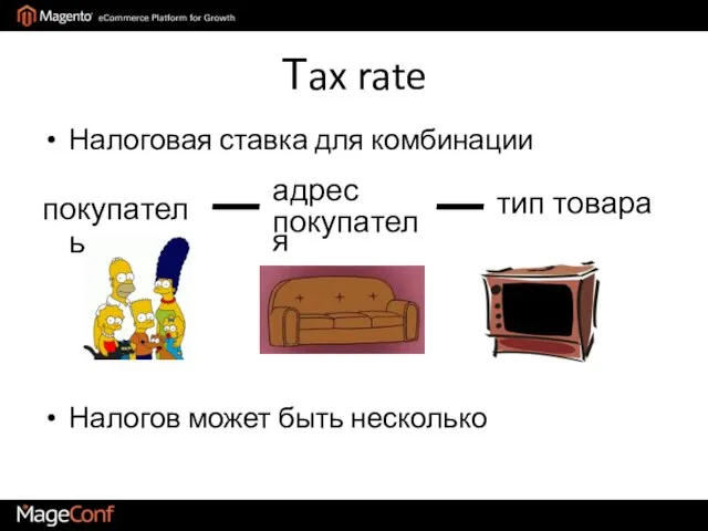 Тax rate Налоговая ставка для комбинации Налогов может быть несколько покупатель тип товара адрес покупателя