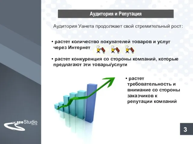 3 растет количество покупателей товаров и услуг через Интернет растет конкуренция со