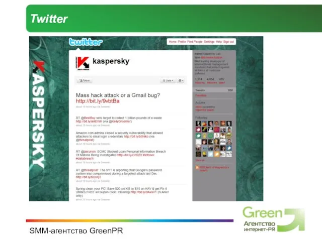 SMM-агентство GreenPR Twitter