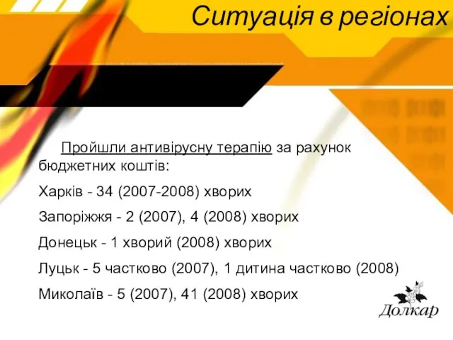 Ситуація в регіонах Пройшли антивірусну терапію за рахунок бюджетних коштів: Харків -