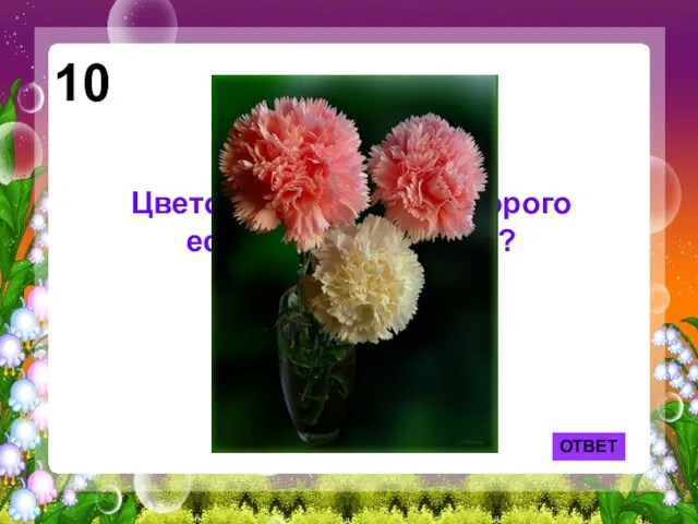 ОТВЕТ 10 Цветок, в названии которого есть кусочек железа?