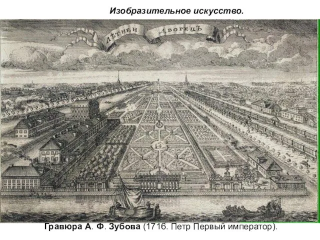 Изобразительное искусство. Гравюра А. Ф. Зубова (1716. Петр Первый император).