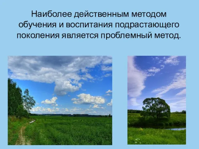 Наиболее действенным методом обучения и воспитания подрастающего поколения является проблемный метод.