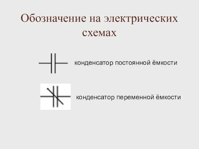 Обозначение на электрических схемах конденсатор постоянной ёмкости конденсатор переменной ёмкости