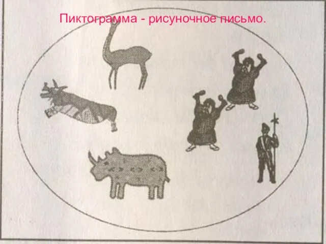 Пиктограмма - рисуночное письмо.