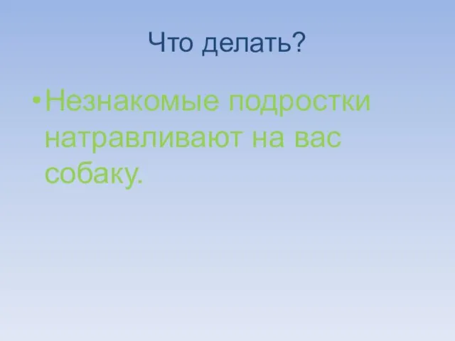 Что делать? Незнакомые подростки натравливают на вас собаку.