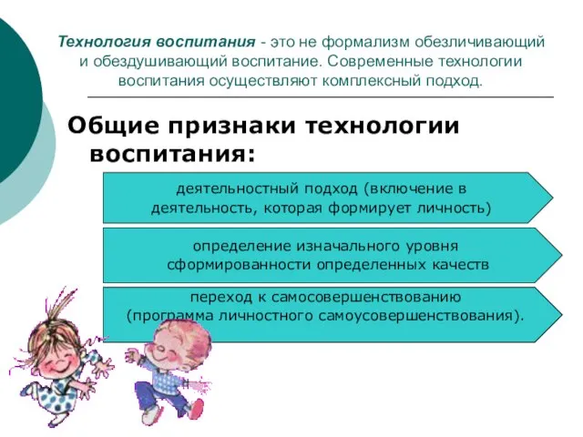 Технология воспитания - это не формализм обезличивающий и обездушивающий воспитание. Современные технологии