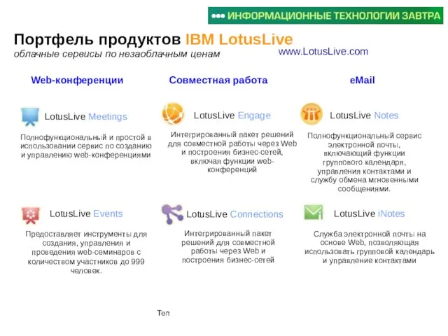 Template Documentation LotusLive Meetings Полнофункциональный и простой в использовании сервис по созданию