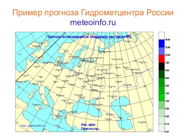 Пример прогноза Гидрометцентра России meteoinfo.ru