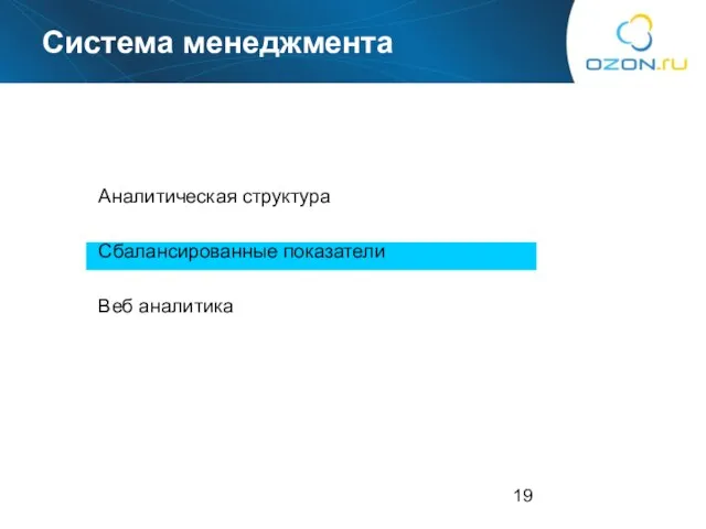 Система менеджмента Аналитическая структура Сбалансированные показатели Веб аналитика