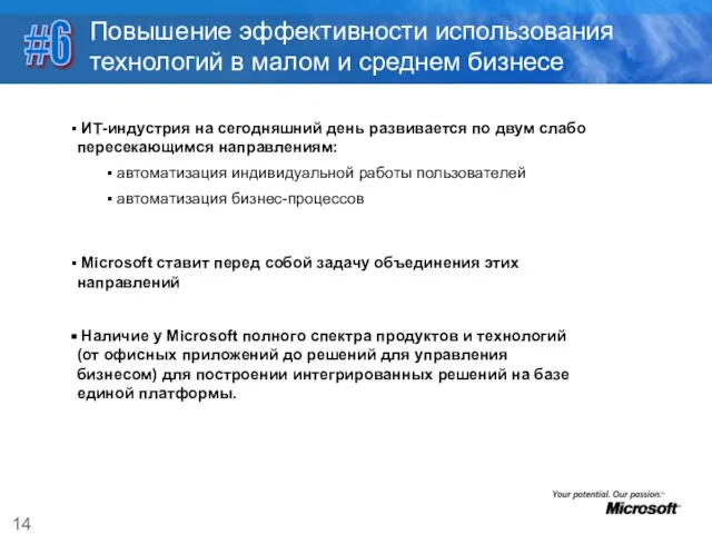 Повышение эффективности использования технологий в малом и среднем бизнесе #6 ИТ-индустрия на