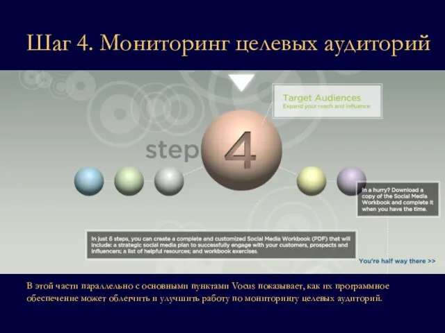 Шаг 4. Мониторинг целевых аудиторий В этой части параллельно с основными пунктами