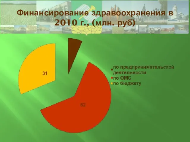 Финансирование здравоохранения в 2010 г., (млн. руб)