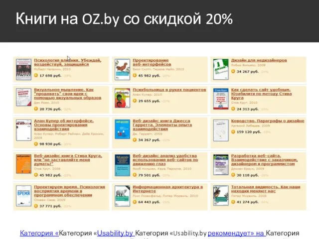 Книги на OZ.by со скидкой 20% Категория «Категория «Usability.by Категория «Usability.by рекомендует»