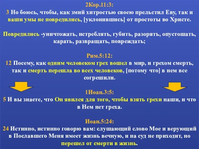 2Кор.11:3: 3 Но боюсь, чтобы, как змий хитростью своею прельстил Еву, так