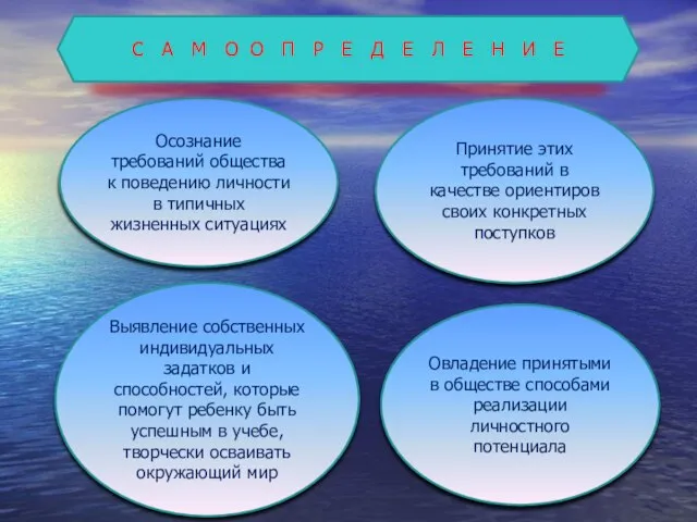 Осознание требований общества к поведению личности в типичных жизненных ситуациях Принятие этих