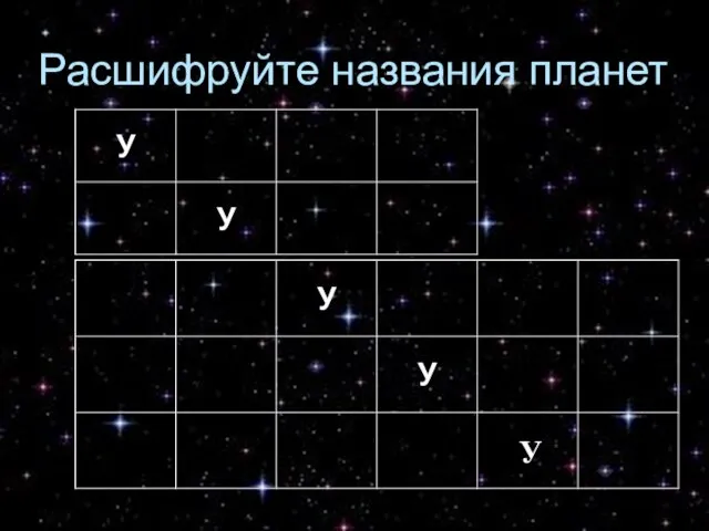 Расшифруйте названия планет