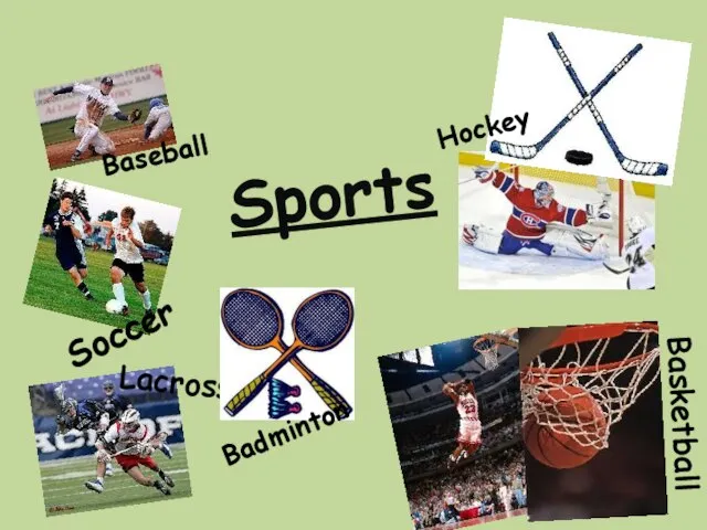 Sports Basketball Hockey Soccer Baseball Lacrosse Badminton