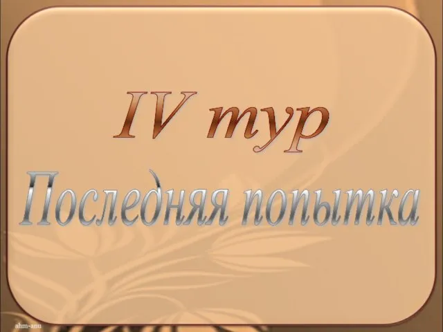 IV тур Последняя попытка