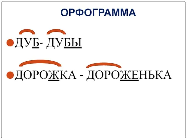 ОРФОГРАММА ДУБ- ДУБЫ ДОРОЖКА - ДОРОЖЕНЬКА