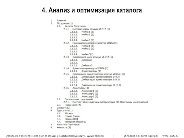 4. Анализ и оптимизация каталога