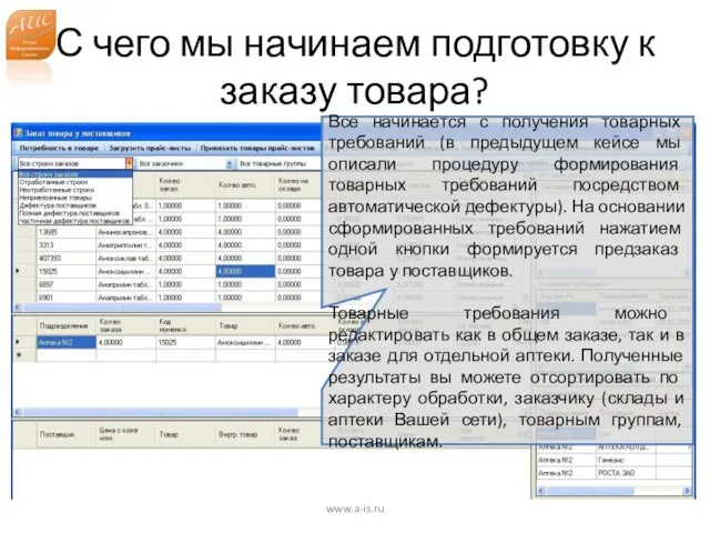 С чего мы начинаем подготовку к заказу товара? www.a-is.ru Все начинается с