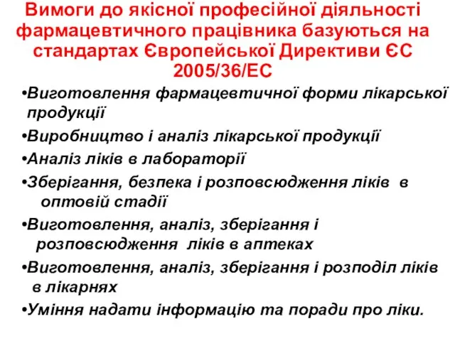 Виготовлення фармацевтичної форми лікарської продукції Виробництво і аналіз лікарської продукції Аналіз ліків