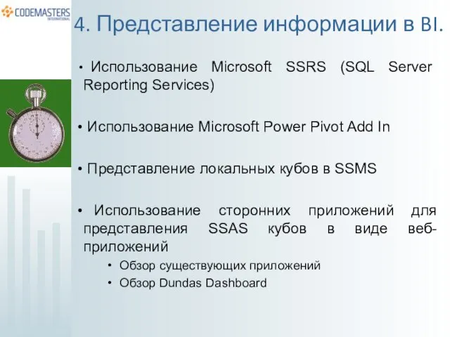 Использование Microsoft SSRS (SQL Server Reporting Services) Использование Microsoft Power Pivot Add