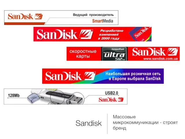 Sandisk Массовые микрокоммуникации - строят бренд