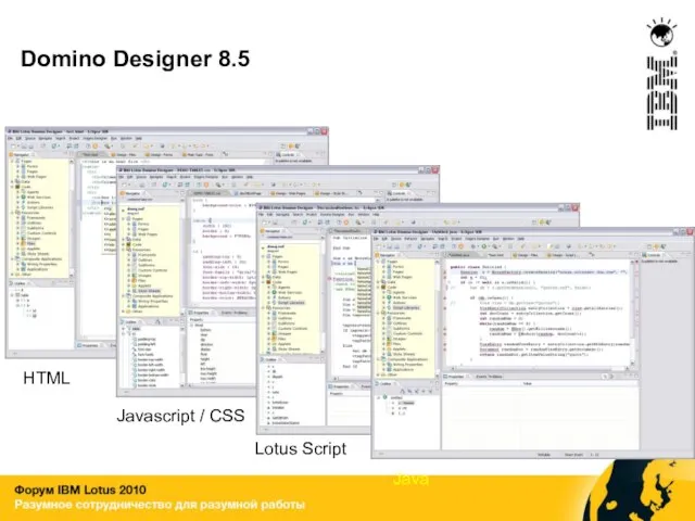 Domino Designer 8.5 HTML Lotus Script Javascript / CSS Java