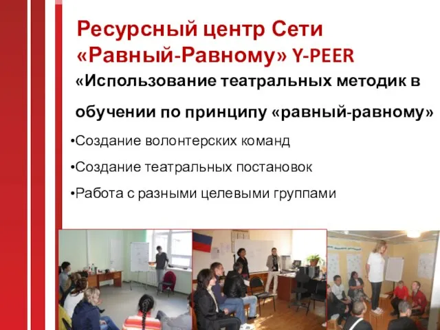 Ресурсный центр Сети «Равный-Равному» Y-PEER «Использование театральных методик в обучении по принципу