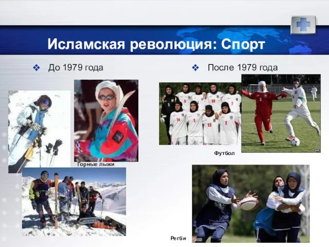 Исламская революция: Спорт До 1979 года После 1979 года Горные лыжи Футбол Регби