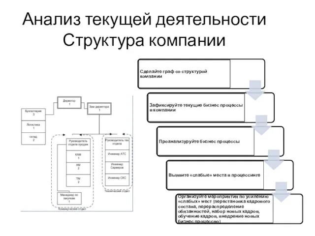 Анализ текущей деятельности Структура компании